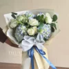 Bó hoa cẩm tú cầu mix hoa hồng trắng
