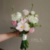 HC15 Bó hoa cưới mix tulip màu hồng nhẹ nhàng