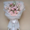 Bó hoa hồng mix đồng tiền hồng màu pastel tặng nữ