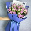 BT74 Bó hoa hồng tím mix cúc bách nhật
