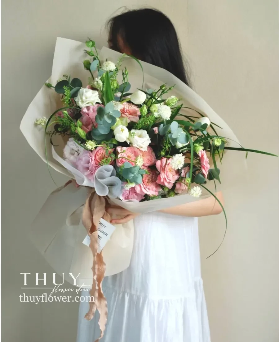 Bó hoa mix tulip tone hồng tặng mẹ