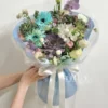 Bó hoa sen đá kết hợp hoa tươi độc đáo