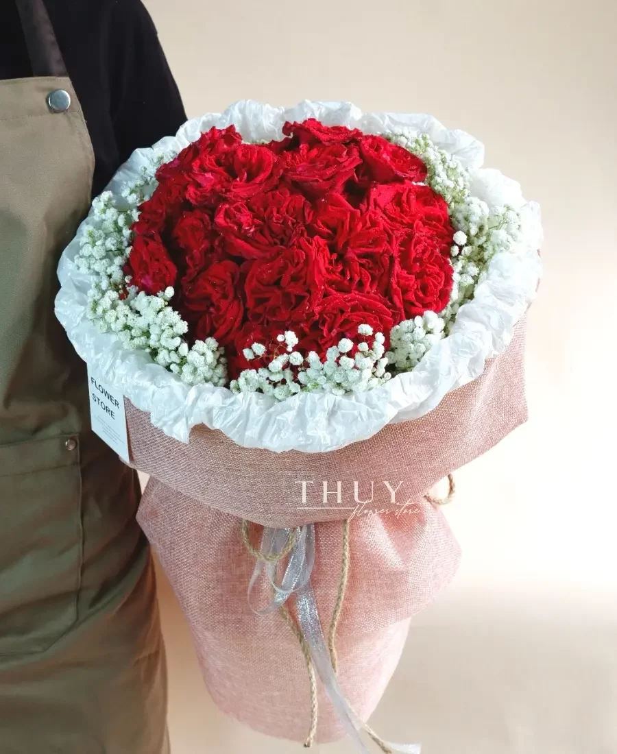 Bó hoa tặng bạn gái hoa hồng ohara đỏ