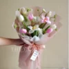 Bó hoa tulip 10 bông trắng mix hồng