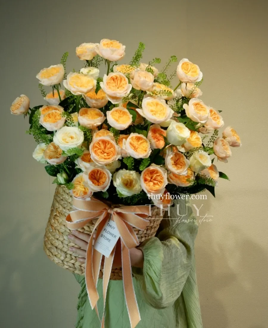 Giỏ hoa hồng Juliet giỏ lục bình