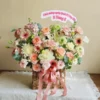 Giỏ hoa tặng vợ 20 tháng 10 mix tone hồng