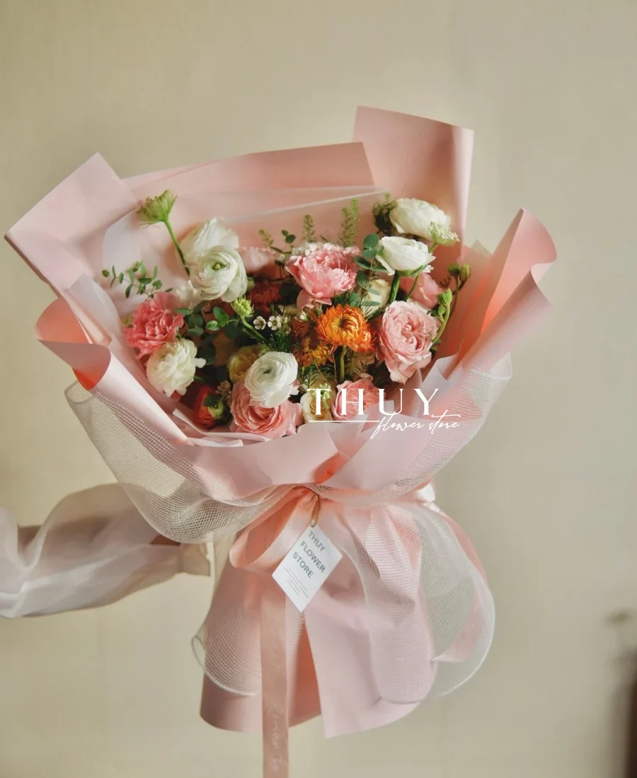 Hoa tặng con gái màu hồng phấn