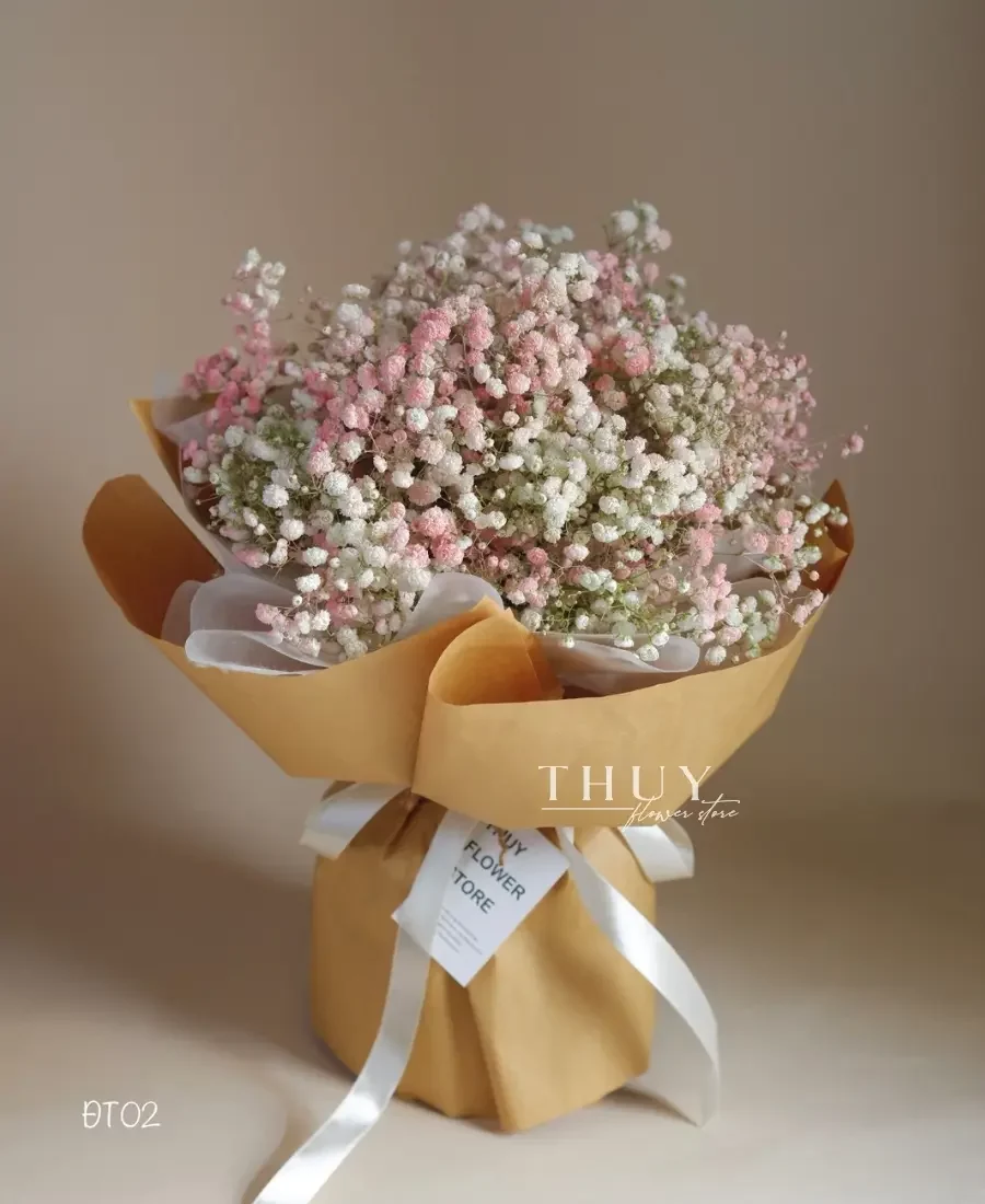 bó hoa baby hồng tặng bạn gái
