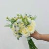 HC01 Bó hoa cưới tone trắng dáng tròn